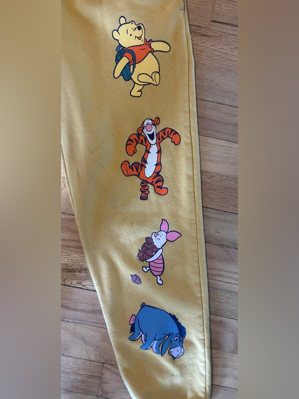 Disney Yellow Winnie the Pooh Jogger Pants with Character Graphics Size S - Picture 2 of 5